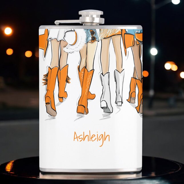 Tennessee Ladys Cowboy Boots Orange Fantasiebezeic Flachmann (Von Creator hochgeladen)