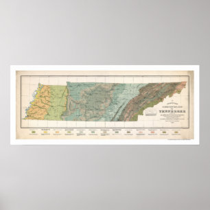 Tennessee Landkarte 1896 Poster