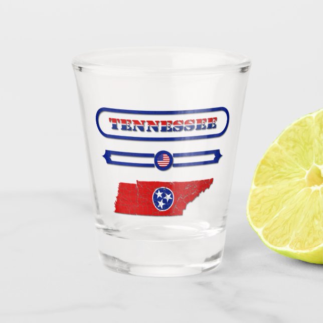 TENNESSEE MAP, TENNESSEE, USA. SAMER BRASIL SCHNAPSGLAS (Vorderseite)
