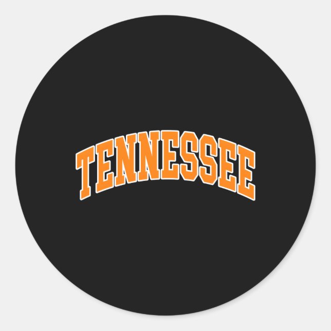 Tennessee Orange White Text Runder Aufkleber (Vorderseite)