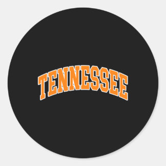 Tennessee Orange White Text Runder Aufkleber