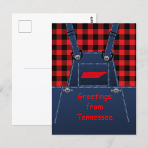 Tennessee Overalls Buffalo Kariert Postkarte
