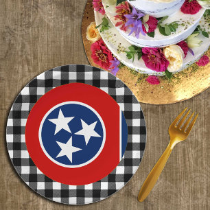 Tennessee Plate, Buffalo kariert USA, Tennessee Fl Pappteller