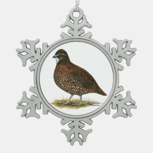 Tennessee Red Quail Schneeflocken Zinn-Ornament