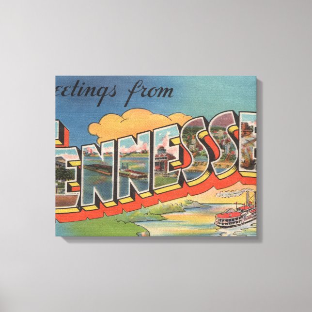 Tennessee (Riverboat Scene) Leinwanddruck (Vorderseite)