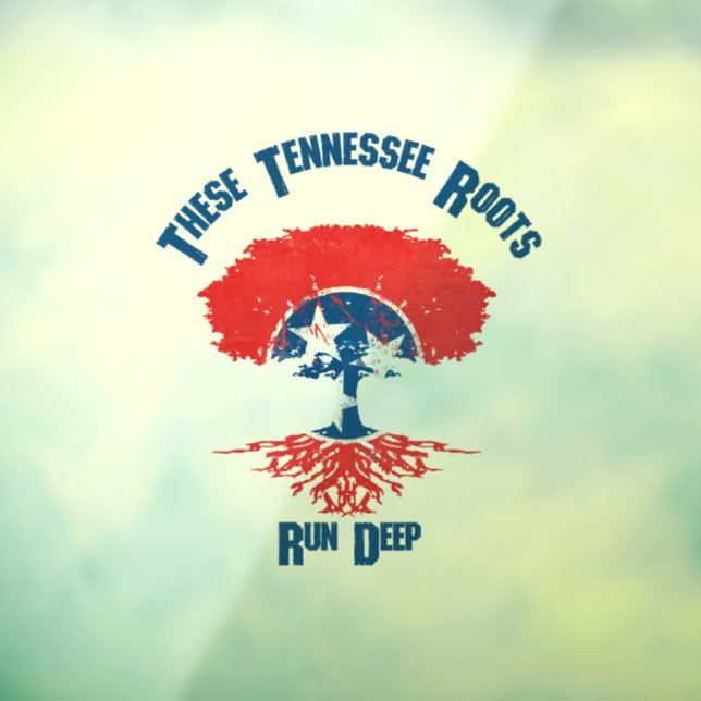 Tennessee Roots Flag Tree Fensteraufkleber (Blatt 3)