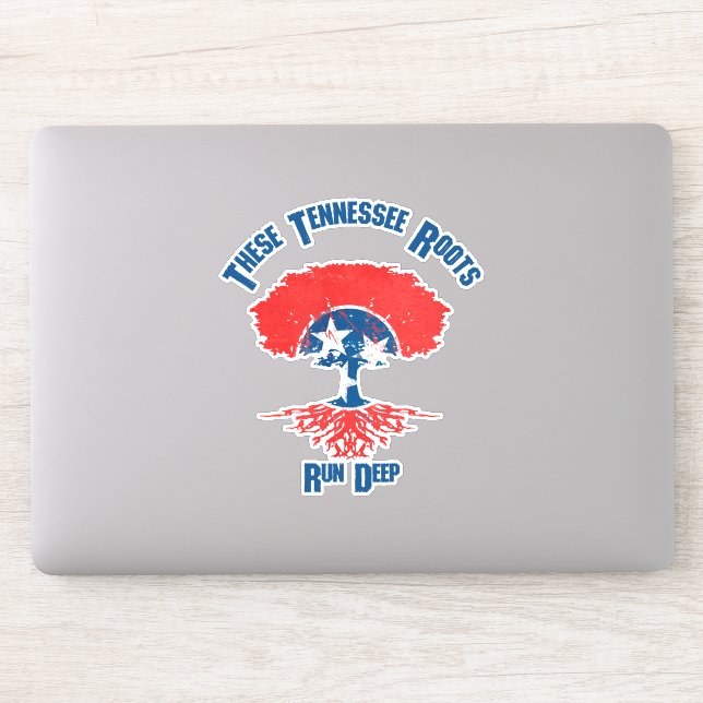 Tennessee Roots Flag Tree Vinyl Decal Aufkleber (Computer)