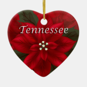 Tennessee Rote Poinsettia Herzstück Keramikornament