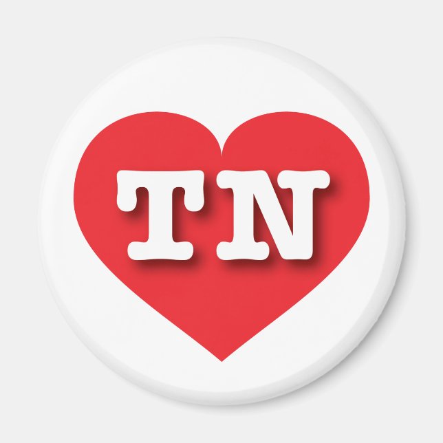 Tennessee Rotes Herz - I Liebe TN Magnet (Vorne)