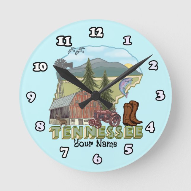 Tennessee Runde Wanduhr (Vorderseite)