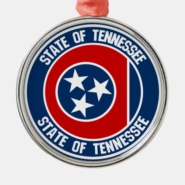 Tennessee-RundEmblem Ornament Aus Metall (Vorne)