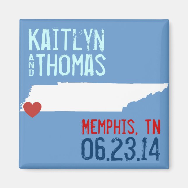 Tennessee Save the Date - Individuell gestaltete S Magnet (Vorne)