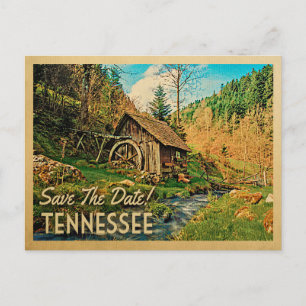 Tennessee Save the Date Rustikale Hüttenmeilenholz Ankündigungspostkarte