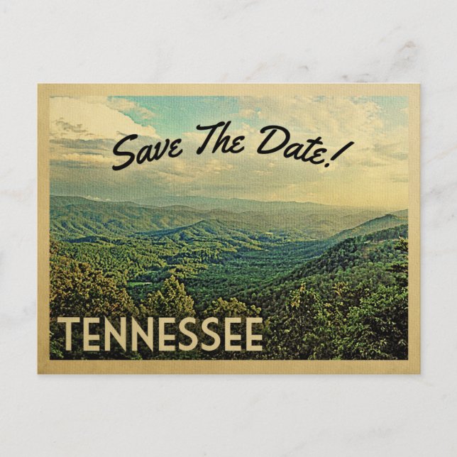 Tennessee Save the Date Vintage Berge Ankündigungspostkarte