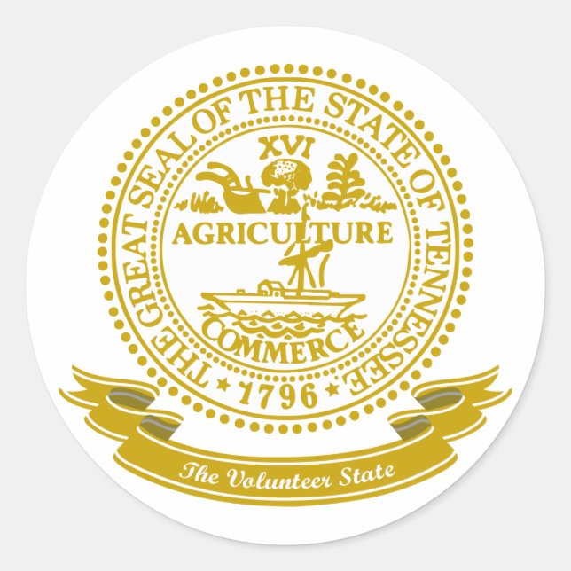 Tennessee-Siegel Runder Aufkleber (Vorderseite)