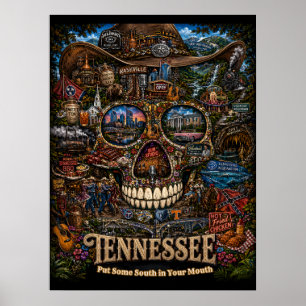 Tennessee-Skull-Kunstprint State of Mind Poster