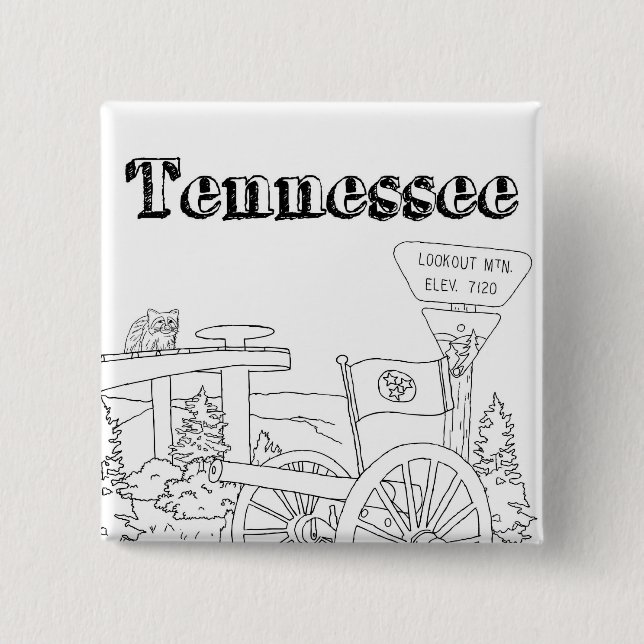Tennessee Staat Symbole Freiwillige Staat Bilder Button (Vorderseite)