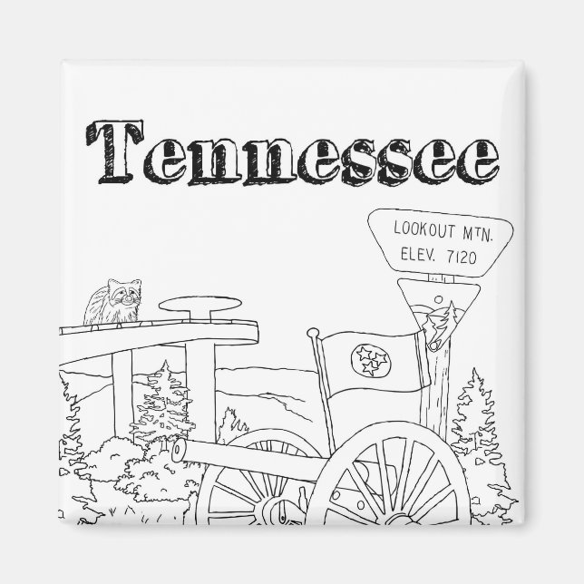 Tennessee Staat Symbole Freiwillige Staat Bilder Magnet (Vorne)