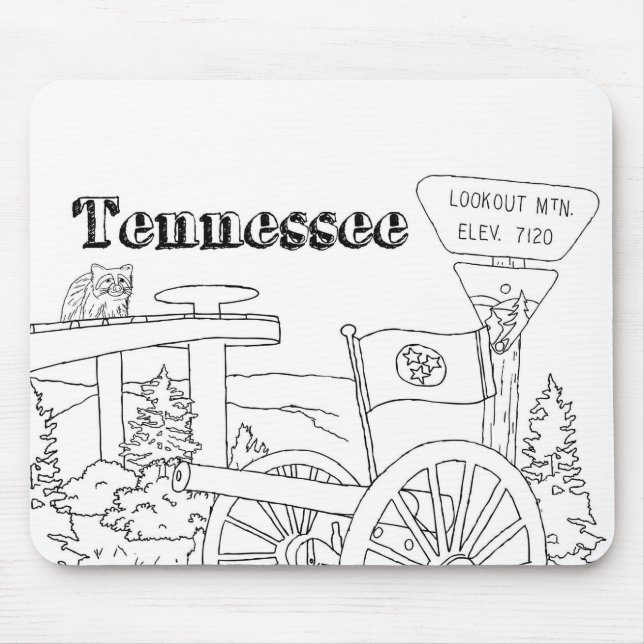 Tennessee Staat Symbole Freiwillige Staat Bilder Mousepad (Vorne)