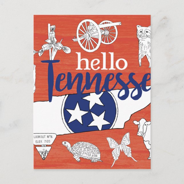 Tennessee Staat Symbole Freiwillige Staat Bilder Postkarte (Vorderseite)