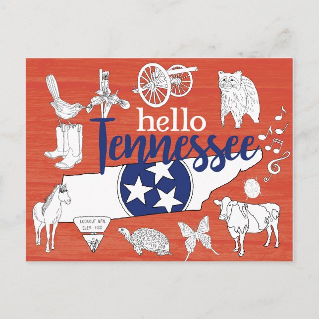Tennessee Staat Symbole Freiwillige Staat Bilder Postkarte (Vorderseite)