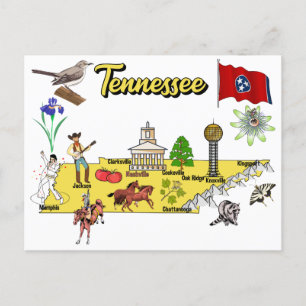 Tennessee Staat, USA Postkarte