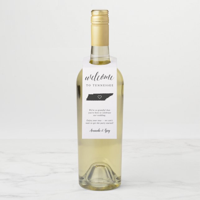 Tennessee Staat Wedding Willkommen Flaschenanhänger (Auf Flasche)