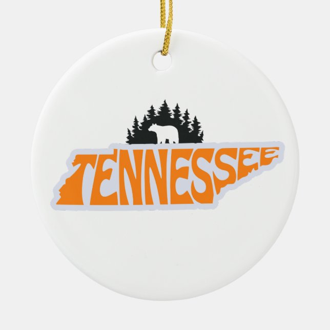 Tennessee Staat Weihnachtsbaum Keramik Ornament (Vorne)