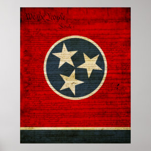 Tennessee-Staats-Flagge Poster