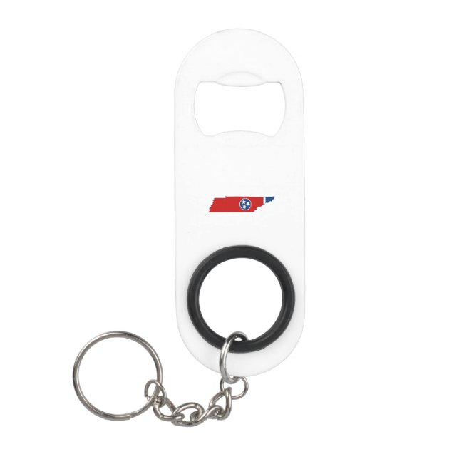 Tennessee-Staats-Flagge und Karte Schlüsselanhänger Flaschenöffner (Vorderseite)