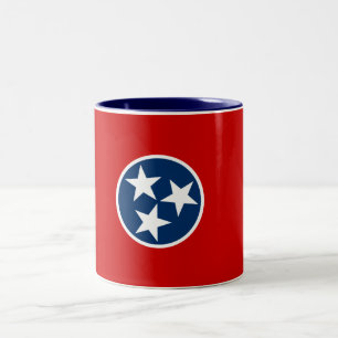 Tennessee-Staats-Flagge Zwei-Ton Kaffee-Tasse Zweifarbige Tasse