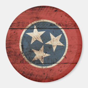 Tennessee Staatsflagge auf Altholzkörner Magnet
