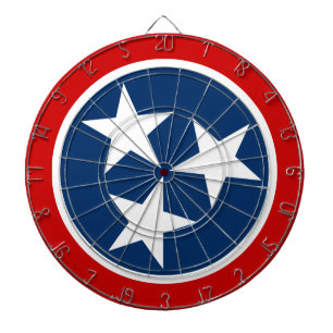 Tennessee Staatsflagge Blau Weiße Sterne Dartscheibe