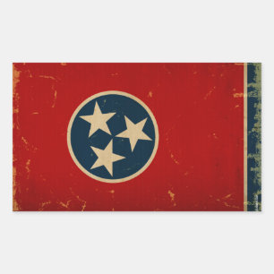 Tennessee Staatsflagge VINTAGE Rechteckiger Aufkleber