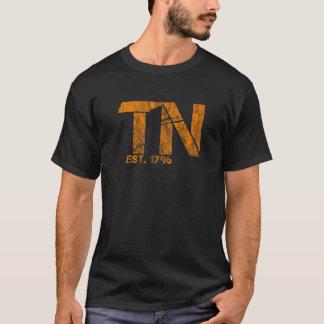 Tennessee Staatsumriss TN Orange Est 1796 Fan Gif T-Shirt