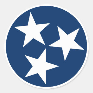 Tennessee State Flag Blaue weiße Stars Runder Aufkleber