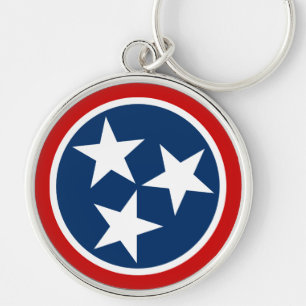 Tennessee State Flag Blaue weiße Stars Schlüsselanhänger
