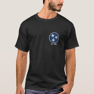 Tennessee State Flag Blue White Stars Est 1796 Sch T-Shirt