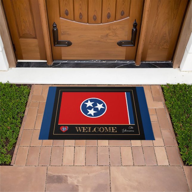 Tennessee & Tennessee Flag Hausmat/sports USA Fußmatte (Außenbereich)