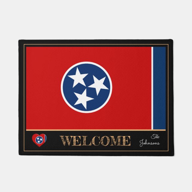 Tennessee & Tennessee Flag House mat / sports USA Fußmatte (Vorderseite)