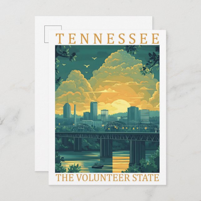 Tennessee the Volunteer Staat USA Travel Place Postkarte (Vorne/Hinten)