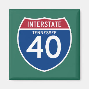 Tennessee TN I-40 Interstate Highway Shield - Magnet
