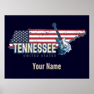 Tennessee United Staaten Retro Staat Vintag USA Poster
