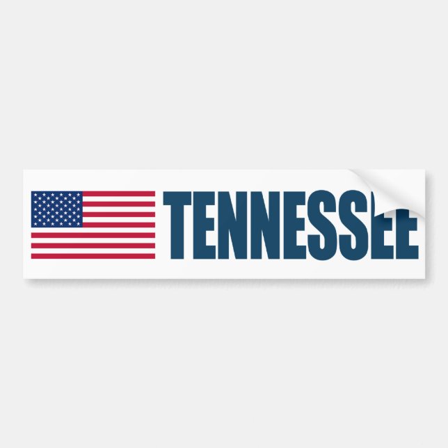 Tennessee unter US-Flagge Autoaufkleber (Vorne)