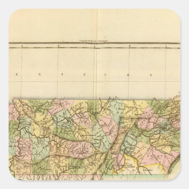 Tennessee US Quadratischer Aufkleber (Vorderseite)