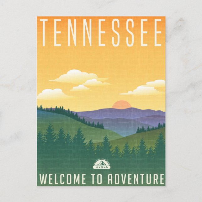 Tennessee Usa Vintage Bergsee-Zauber Postkarte (Vorderseite)