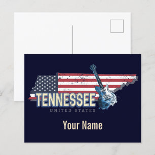 Tennessee Vereinigte Staaten Retro-Staat Vintage U Feiertagspostkarte