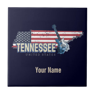 Tennessee Vereinigte Staaten Retro-Staat Vintage U Fliese