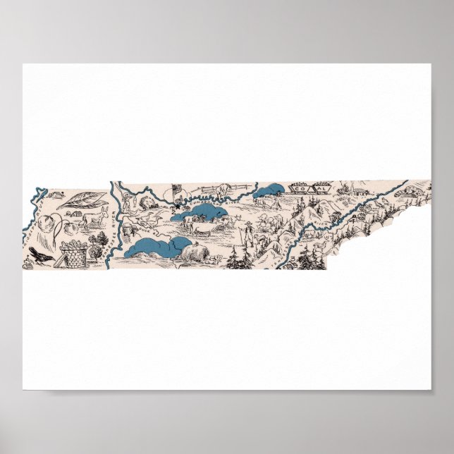 Tennessee Vintage Bildkarte Poster (Vorne)