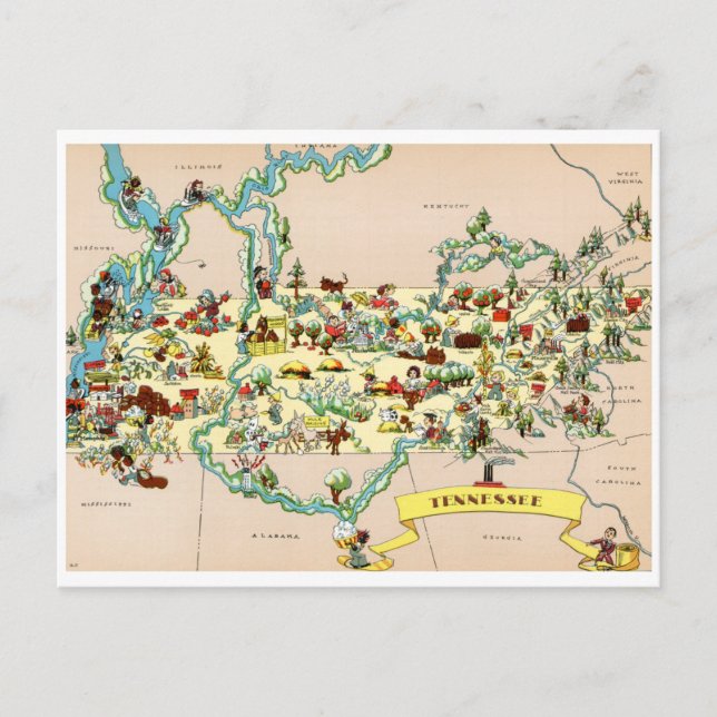 Tennessee Vintage Karte (Vorderseite)